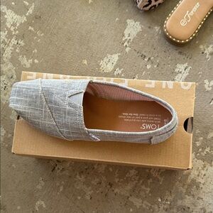TOMS Light Gray Canvas Slip-Ons